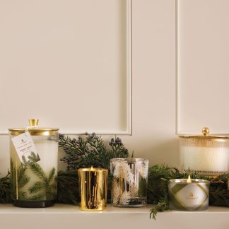 Frasier Fir® Gilded Frosted Wood Grain Candle